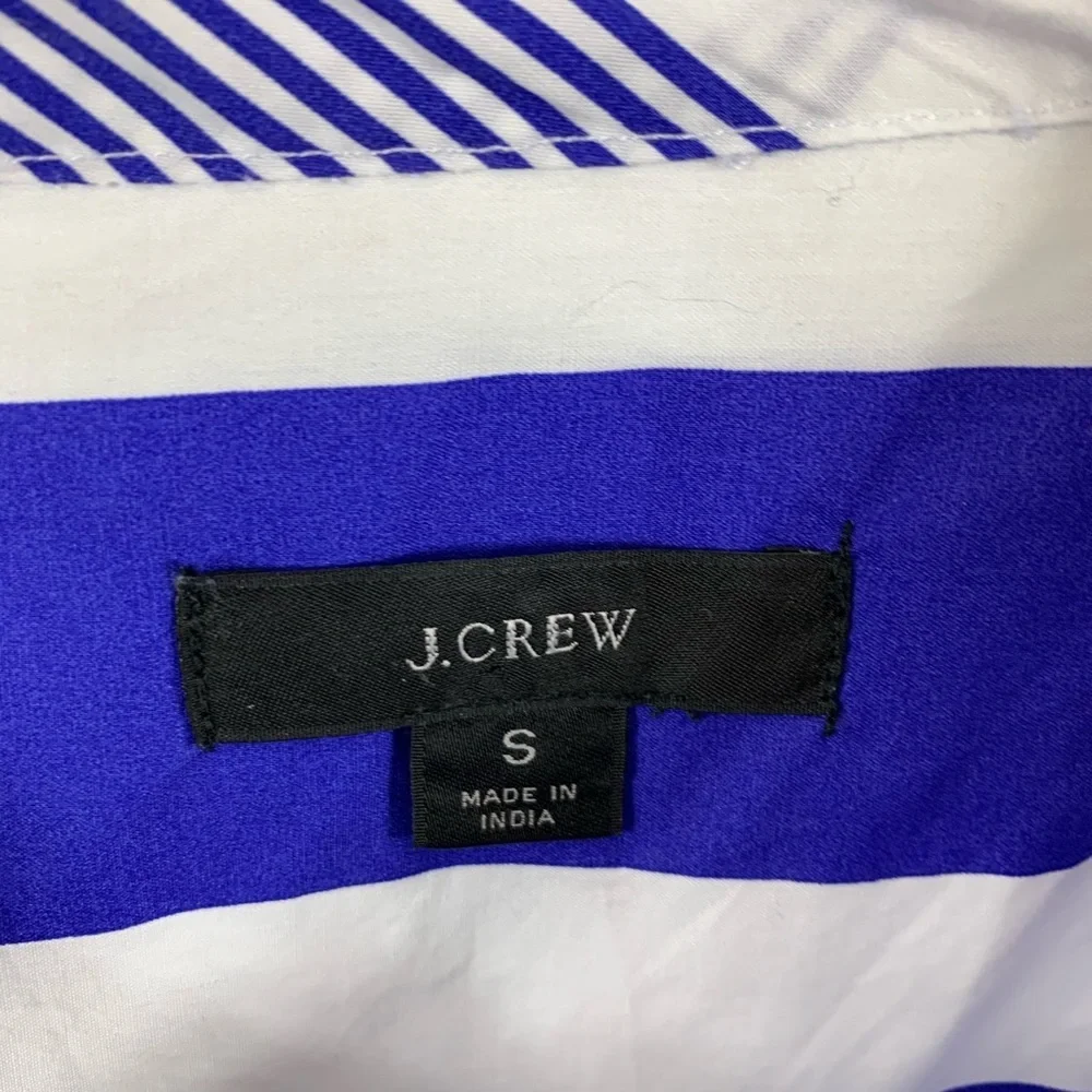 J. Crew Button‎ Front Poplin Popover Blue Small